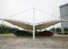 張拉膜結(jié)構(gòu)汽車(chē)棚 雙排停車(chē)棚