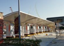 充電樁膜結(jié)構(gòu)車棚 充電站遮陽(yáng)棚